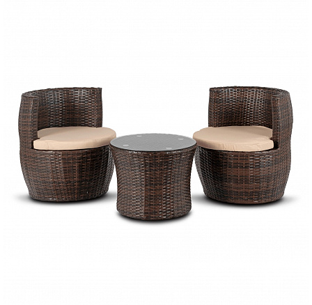 Sada Zahradního Nábytku FRIO Hnědá/Béžová