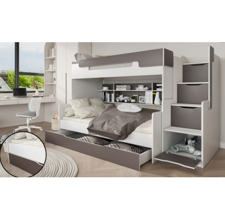 Patrová postel Harry 3 šedá Patrová postel Harry 3 šedá