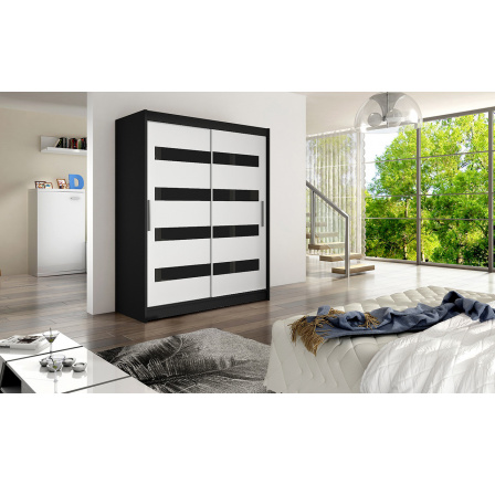 Šatní skříň WENTURA IV, Černá/Bílá Šatní skříň WENTURA IV, Černá/Bílá