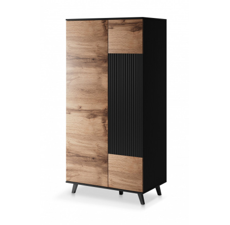 Šatní skříň RANDOM S-1, dub wotan/černá Šatní skříň RANDOM S-1, dub wotan/černá