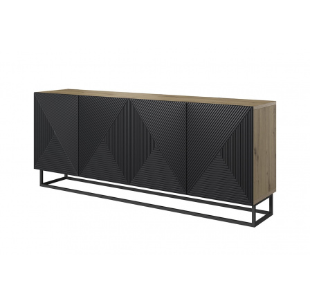 Komoda Asha 200, dub artisan/černý mat Komoda Asha 200, dub artisan/černý mat