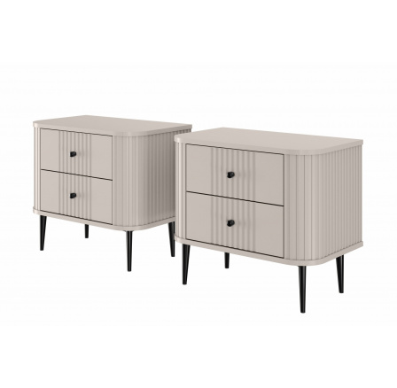 Sada nočních stolků Vesper, kašmír / černé nohy