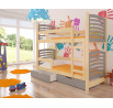 Dvoulůžková patrová postel s matracemi OSUNA Pine+Gray