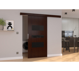 Posuvné dveře na stěnu CENTO 106 Wenge+Black Lacobel