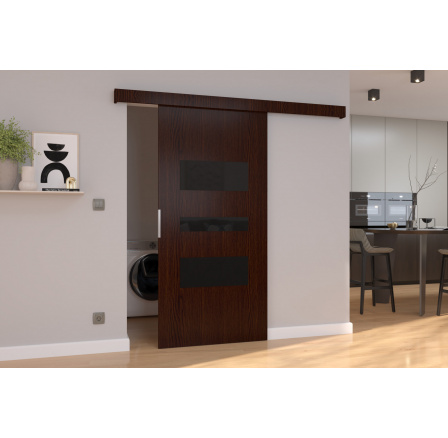 Posuvné dveře na stěnu CENTO 106 Wenge+Black Lacobel