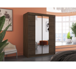 Posuvná skříň se zrcadlem FEVER 150 Choco+Choco