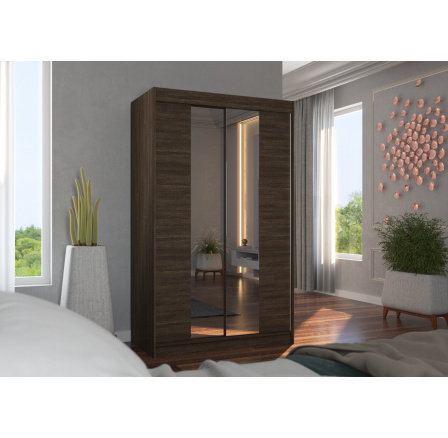 Posuvná skříň se zrcadlem MARVIN 120 Choco+Choco
