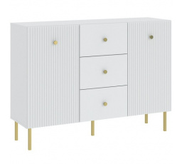 Komoda VIENA 2D3S, Bílá/Zlatá
