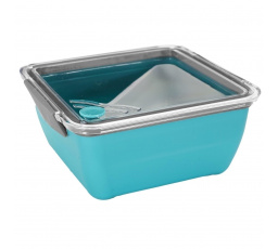 Lunch box rozdělený s vidličkou 2,6l světle modrý
