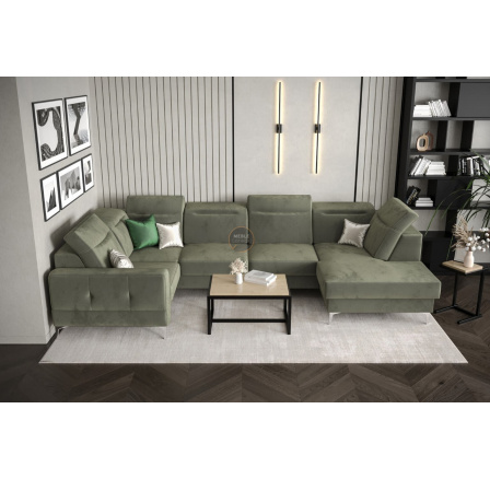 Rohová sedací souprava MALIBU MAX II 180x350x182 cm - Olivová , levá strana