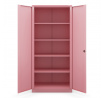 Kancelářská kovová skříň na dokumenty pudrově růžová: Fresh Style JAN H, 900 x 1950 x 400 mm
