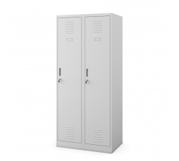 Kovová šatní skříň šedá: čtyřkomorová KACPER, 800 x 1800 x 500 mm