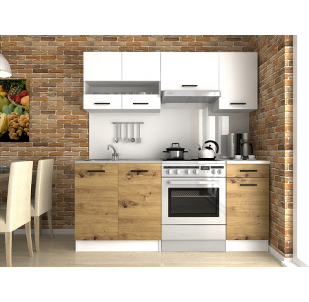 Kuchyňská linka Luigi III 180/120 bílá/dub artisan Kuchyňská linka Luigi III 180/120 bílá/dub artisan