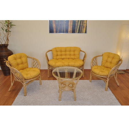Polstry na soupravu Bahama velká komplet žlutý melír Polstry na soupravu Bahama velká komplet žlutý melír