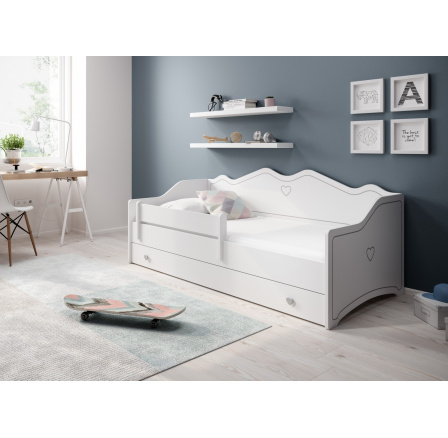 Postel s matrací EMKA Gray 160x80 Bílá+Šedá