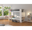 Dvoulůžková patrová postel GARET 180x80 Bílá+Antracit