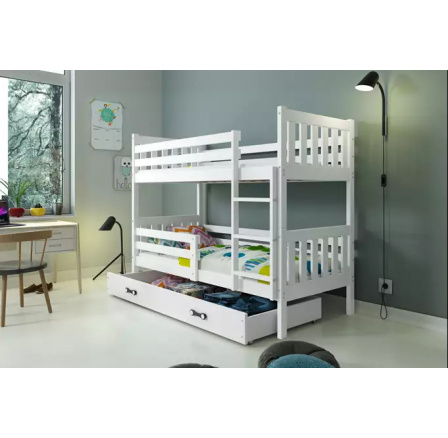 Patrová postel CARINO Bílá, zásuvka bílá, bez matrace 80 X 160 Patrová postel CARINO Bílá, zásuvka bílá, bez matrace 80 X 160