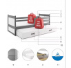 Dětská postel RICO Grafit/Bílá, s přistýlkou 90x190 cm, bez matrace