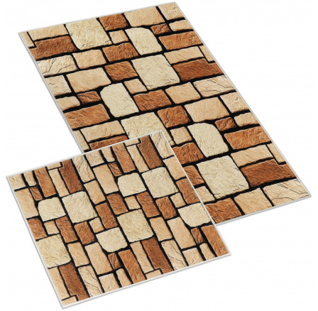 Koupelnová sada předložek 3D 60x100+60x50cm bez výkroje kamenná dlažba Koupelnová sada předložek 3D 60x100+60x50cm bez výkroje kamenná dlažba