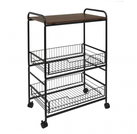 Vozík bar Dolie černý/ořech