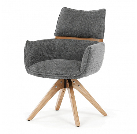 Jídelní židle, šedá, látka, DCH-D1348 GREY2