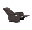 Polohovací křeslo, elektrické zabudované ovládání, hnědá, látka, TV-925 BR2