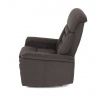 Polohovací křeslo, elektrické zabudované ovládání, hnědá, látka, TV-925 BR2