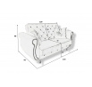 Pohovka SOFA MANCHESTR 2 místná, potah: Royal Velvet 219, Nohy: typ 1B, stříbrné krystalky, stříbrné zdobení 