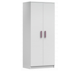 Šatní skříň 2D SMYK I - 06, Bílá Mat/Vřes