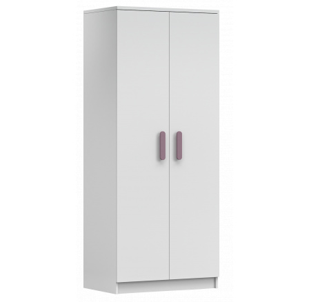 Šatní skříň 2D SMYK I - 06, Bílá Mat/Vřes