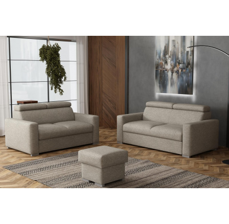 Sedací souprava Petrit 3+2+taburet Aragon hnědošedá