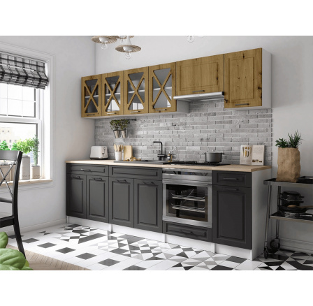 Kuchyňská linka Gréta 260/260 artisan/grafit MAT Kuchyňská linka Gréta 260/260 artisan/grafit MAT