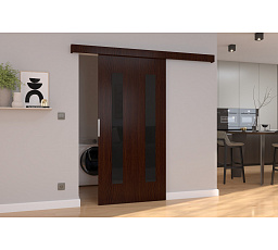 Posuvné dveře na stěnu HERS 76 Wenge+Black Lacobel