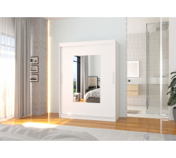 Posuvná skříň se zrcadlem DORRIGO 150 Bílá+Bílá