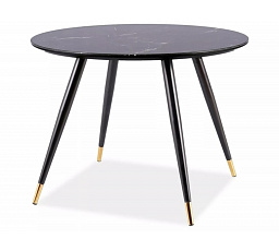 Jídelní stůl CYRIL II, efekt kamene/černá/zlatá