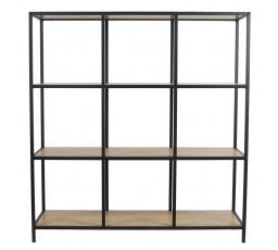 Regál Loka IX dub/ černý