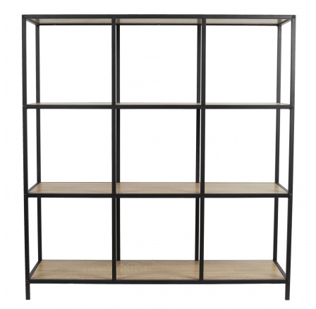 Regál Loka IX dub/ černý