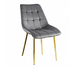 Židle velvet šedá / zlaté nohy J262-1