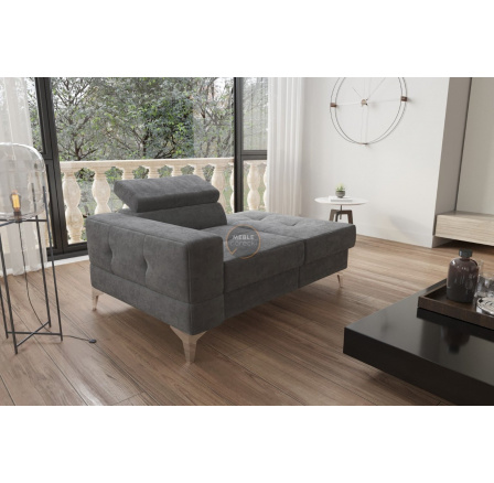 Sofa lenoška TOSCANIA 135 cm - grafit, pravá strana