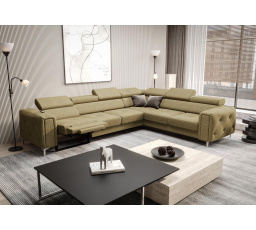 Rohová sedací souprava s funkcí , relax ORION I 325x255 cm - pravá, olivová