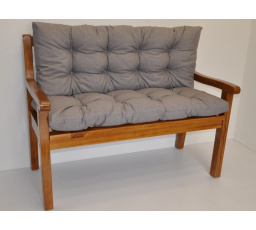 Lavička teaková 150 cm polstr šedý melír