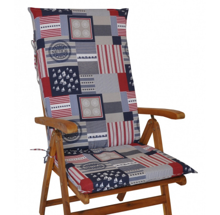 Polstr na teakové zahradní křeslo UNI vysoké - UNIKO Nautical Polstr na teakové zahradní křeslo UNI vysoké - UNIKO Nautical