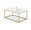 Konferenční stolek NARISA 100x60 Zlatý+Bílý