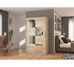 Posuvná skříň se zrcadlem LUGANO 120 Sonoma+Sonoma