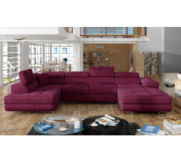 Sedací souprava ve tvaru U RODRIGO, Mat Velvet 68 Levá