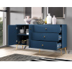 Komoda MARINE 03, Tmavě modrá/Zlatá