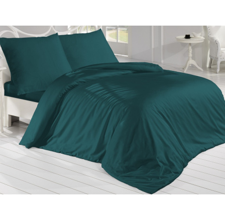 Francouzské povlečení Satén 220x200, 70x90cm petrolové