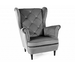 Křeslo LADY Velvet, šedý Bluvel 14/wenge