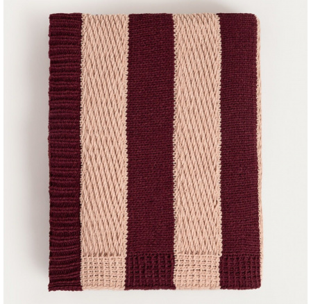 Deka RUDENS vínové pruhy 130x170cm 752438