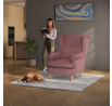 Křeslo ušák, růžová látka, AK-388 PINK2